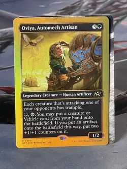 MTG Oviya, Automech Artisan RARE FIRST PLACE Gold FOIL Aetherdrift 469 NM/Mint - Image 1