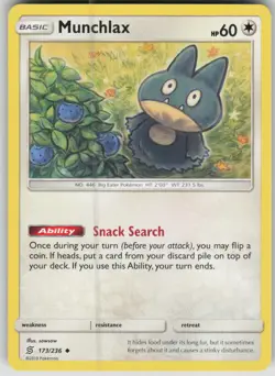 Pokemon TCG Munchlax Uncommon SM - Unified Minds 173/236 - Image 1