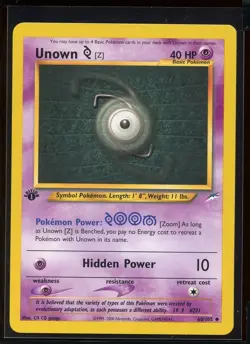 Unown Z Uncommon 60/105 Ex 1st Edition Neo Destiny Pokemon - Image 1