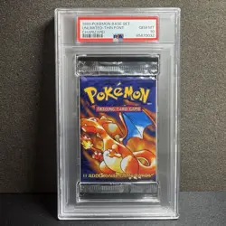 1999 Pokemon PSA 10 Base Set Booster Pack Charizard Sealed Thin Font Unlimited - Image 1