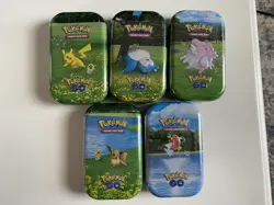 Pokemon Go Mini Tin Set (5) English (All 5 Artwork) *New Sealed* Free Shipping - Image 1