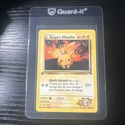 Lt. Surges Pikachu 84/132 1st Edition Gym Challenge WOTC Vintage Pokemon - Image 1