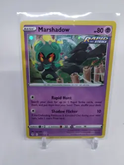 Pokemon Marshadow 080/203 Rapid Strike SWSH07: Evolving Skies Holo - Image 1