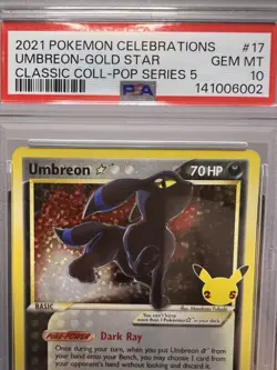 2021 POKEMON CELEBRATIONS CLASSIC COLL #17 UMBREON-GOLD STAR PSA 10 - Image 5