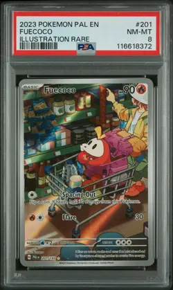 2023 POKEMON PAL EN-PALDEA EVOLVED ILLUSTRATION RARE #201 FUECOCO PSA 8 - Image 1