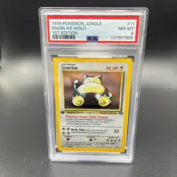 1999 Pokemon Jungle Snorlax Holo 1st Edition PSA 8 - Image 1