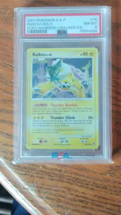 Pokemon 2007 Raikou 16/132 Secret Wonders Cracked Ice Holo PSA 8 - Image 1