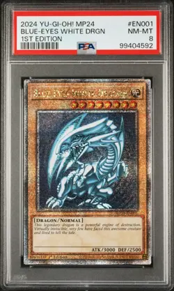Yugioh Blue-Eyes White Dragon MP24-EN001 PSA 8 - Image 1