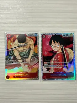 Monkey.D.Luffy SR St01-012 Roronoa Zoro SR St01-013 Super Pre-Release One Piece - Image 1