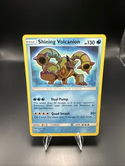 Pokemon TCG Shining Volcanion Shining Legends Holo Card 27/73 NM-M Condition - Image 1