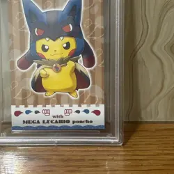 Poncho-Wearing Pikachu Lucario Pokemon 2015 MC Business Card Japanese PSA 6 - Image 4