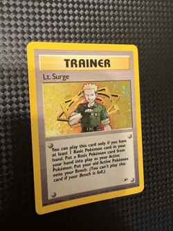 Pokemon TCG Lt. Surge Trainer Holo Card 017/132 Gym Heroes Series - Image 4