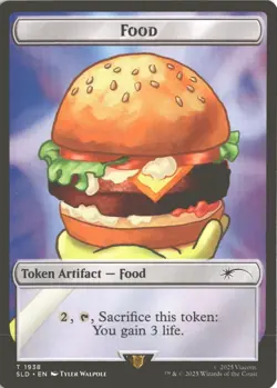 MTG Food Token (1938) *Non-Foil* Krabby Patty Secret Lair: SpongeBob MT/NM - Image 1