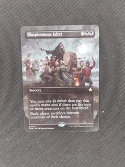 Magic the Gathering Blasphemous Edict Borderless Rare Foundations Near Mint - Image 1
