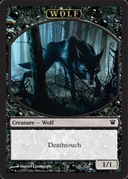 Hero Deal, English - 4 x MTG Wolf Token - Deathtouch Innistrad - Image 1