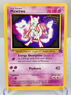 Mewtwo (Movie Promo) 03/53 WOTC Black Star Pokemon Card - Moderately Played - Image 1