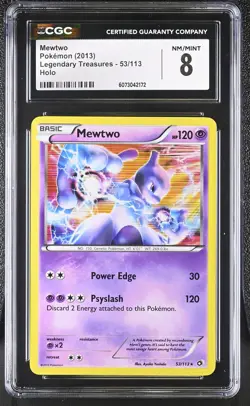 CGC 8 Mewtwo 2013 Legendary Treasures 53/113 Holo Pokemon Card - Image 1