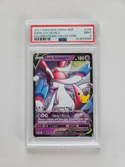 2021 Pokemon Dark Sylveon V SWSH134 PSA 9 MINT – Celebrations Promo Card - Image 1