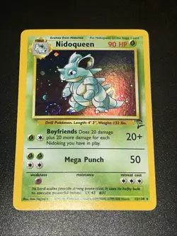 2000 Pokemon TCG Nidoqueen 12/130 Base Set 2 Holo Rare Card - Image 1