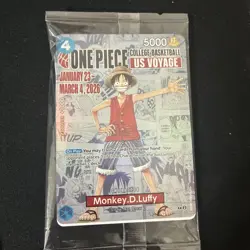 ONE PIECE Monkey D. Luffy US Voyage College Basketball Promo Card Rutgers 🔥 - Image 1
