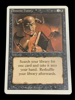 1994 Magic: The Gathering - Revised(3rd) - DEMONIC TUTOR - Vintage - EX - Image 1