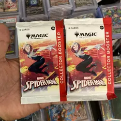 2x Magic The Gathering MTG Marvel Spiderman Collector Booster Pack Sealed - Image 1