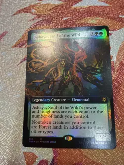 MTG Zendikar Rising Ashaya, Soul of the Wild Extended Art Borderless FOIL NM 358 - Image 1