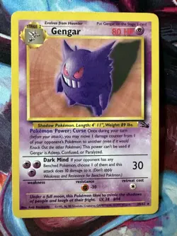 Pokemon Gengar 20/62 Non Holo Fossil Unlimited, LP - Image 1