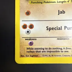1999 Pokemon Wizards Base Set Holo Hitmonchan 7 /102 Holographic Rare - Image 5