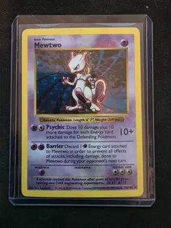 1999 Pokemon Mewtwo 010/102 Base Set (Shadowless) Holo - Image 1