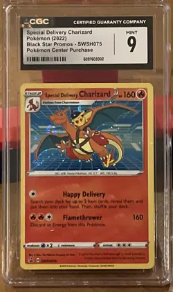 2022 Pokemon Special Delivery Charizard #SWSH075 Pokemon Center Holo BSP CGC 9 - Image 1
