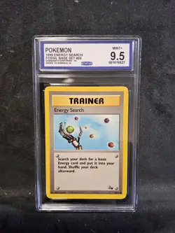 Pokemon 1999 Energy Search Fossil 59/62 Trainer CGC 9.5 Wizards of the Coast - Image 1