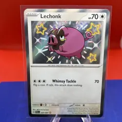 2024 POKEMON PAF EN-PALDEAN FATES 207 LECHONK SHINY RARE HOLO - Image 1