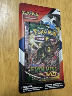 Pokemon TCG 2 Pack Blister Umbreon Art Evolving Skies/Chilling Reign With Pin - Image 4