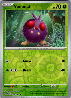 🔥Pokemon - Venonat - Reverse Holo - Common - 048/165 - S & V: 151 - (NM)🔥 - Image 1