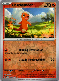 🔥Pokemon - Charmander - Reverse Holo - Common - 004/165 - S & V: 151 - (NM)🔥 - Image 1
