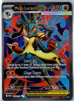 Mega Lucario ex - 160/132 Ultra Rare ME01: Mega Evolution NM Holofoil Pokemon - Image 1