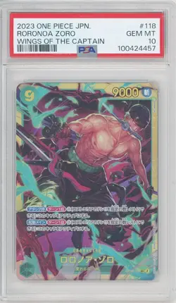 One Piece Japanese Wings of the Captain RORONOA ZORO #OP06-118 ~ PSA 10 Gem Mint - Image 1