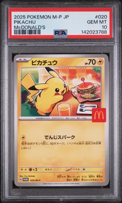 PSA 10 Pikachu 020/M-P McDonald's Promo 2025 Pokemon Card Japanese [US Seller] - Image 1