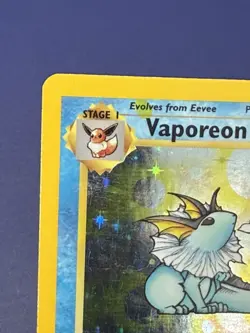 ERROR Additional/Insufficient Ink Misprint Vaporeon Pokemon Card Holo Jungle #12 - Image 3