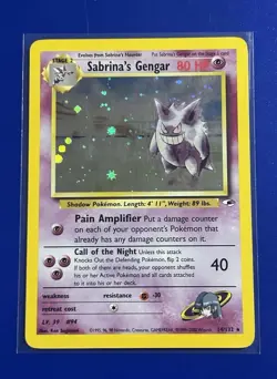 Pokemon TCG Sabrina's Gengar Gym Challenge Holo Rare Vintage Card - Image 1