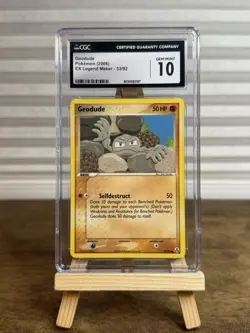 CGC 10 GEM MINT Geodude 2006 EX Legend Maker 53/92 Pokemon Card - Image 1