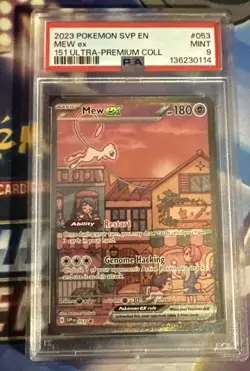 Pokemon TCG 2023 Ultra Premium Collection Mew EX Promo Card #53 PSA 9 Mint - Image 1