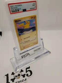 2007 Pokemon Pop Series 5 #12 Pikachu Non Holo PSA 9 Card MINT - Image 1