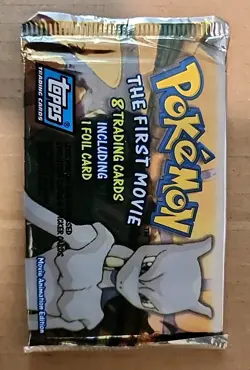 Topps Pokemon: The First Movie Card Booster Pack 9 Count, 1999 SEALED! W/ BONUS! - Image 2