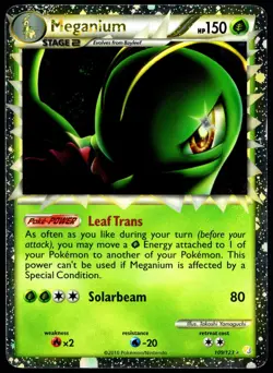 Pokemon TCG Meganium (Prime) 109/123 2010 HeartGold & SoulSilver Ultra Rare - HP - Image 1