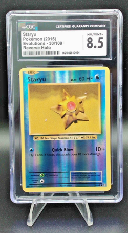 Staryu #30 Pokemon 2016 Evolutions Reverse Holo CGC Mint 8.5 - Image 1