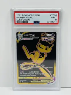 🔥2022 POKEMON SWORD & SHIELD LOST ORIGIN #TG30 FULL ART/MEW VMAX PSA 9!🔥 - Image 1