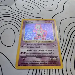 Pokemon TCG Mewtwo Base Set 10/102 Holo Unlimited Holo Rare MP/LP - Image 2