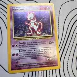 Pokemon TCG Mewtwo Base Set 10/102 Holo Unlimited Holo Rare MP/LP - Image 3